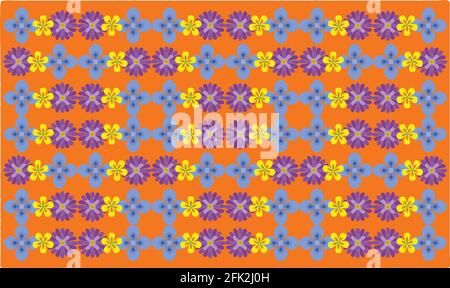 Various Flowers on abstract background Stock Vector