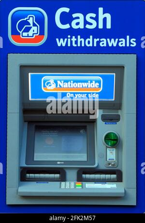 Nationwide Building Society, Cashpoint,  cash point, ATM, machine, Kings Lynn, Norfolk, England Stock Photo