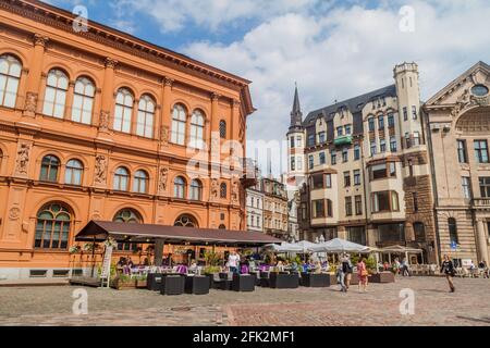 RIGA, LATVIA - AUGUST 19, 2016: View of Art Museum Riga Bourse in the center of Riga, Latvia Stock Photo