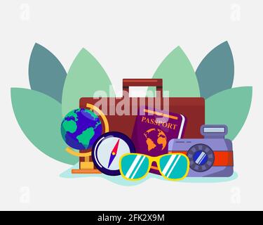 travel concept symbol for banner vector illustration Stock Vector