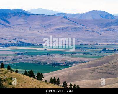 Views from the top of National Bison Range in Montana, USA Stock Photo