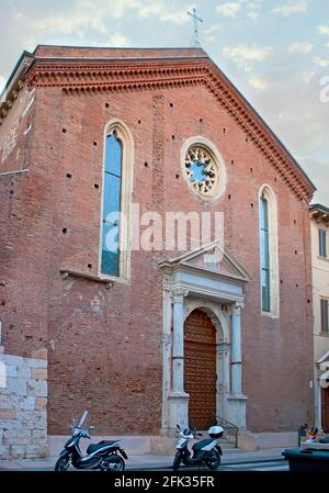 The medieval Convent of Santa Maria della Scala (St Mary 'della Scala' of Servants of Mary), located in Via Scala in Citta Antica neighborhood, Verona Stock Photo