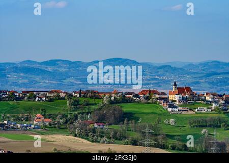 village view of strengberg in the lower austrian region mostviertel Stock Photo