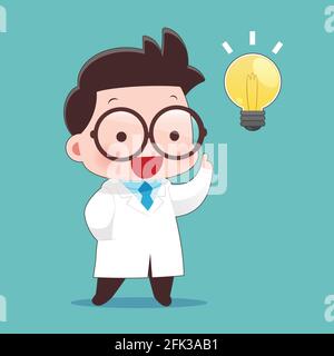 Scientists Got Idea Vector - Idea Concept With Character Design, Vector Illustration 10 EPS Stock Vector