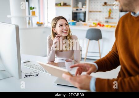 Portrait of architects having discussion in office Stock Photo