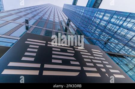 International Business Machines Corporation logo at German IBM headquarters Stock Photo
