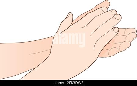 Man clapping hands, applause isolated on white Stock Vector