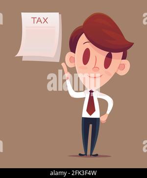 Filing Your Taxes, Business man or manager holds in his hand a tax declaration Stock Vector