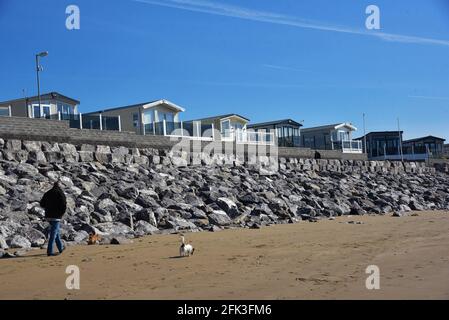 Trecco Bay Holidays, Trecco Bay, Porthcawl, Bridgend , South Wales. More and more people will be taking  a staycation or stay vacation, 2021 summer Stock Photo