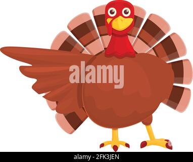 Thanksgiving turkey show icon. Cartoon of Thanksgiving turkey show vector icon for web design isolated on white background Stock Vector