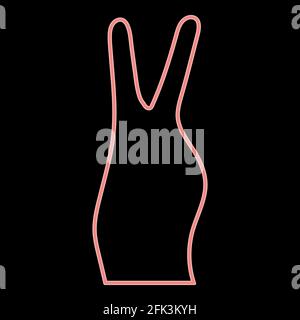 Neon it is the red color vector illustration flat style light image Stock Vector