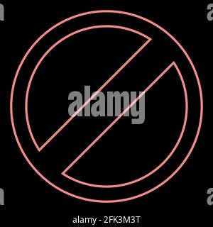 Neon sign entry prohibited it is the red color vector illustration flat style light image Stock Vector