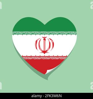 I love Iran flag heart vector illustration Stock Vector