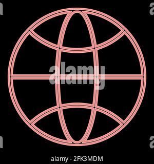 Neon it is the red color vector illustration flat style light image Stock Vector