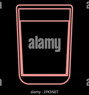 Neon glass with fluid it is the red color vector illustration flat style light image Stock Vector