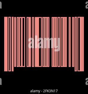 Neon the barcode it is the red color vector illustration flat style light image Stock Vector