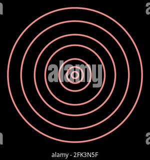 Neon target it is the red color vector illustration flat style light image Stock Vector