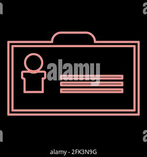 Neon badge it is the red color vector illustration flat style light image Stock Vector