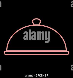 Neon dish it is the red color vector illustration flat style light image Stock Vector
