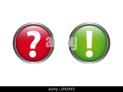Problem Solution Question Answer Question Mark Exclamation Point Button Vector Stock Vector
