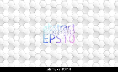 EPS10 monochrome abstract vector background. Graphic effect based on hexagons in relief with their shadows. An easy to use element. Stock Vector