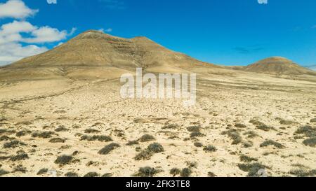 Aerial photography: Drone view of a desert landscape Stock Photo