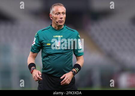 Turin, Italy, 26th April 2021.  Paolo Valeri , official referee,  looks on during the Serie A match between Torino Fc and Ssc Napoli at Stadio Grande Torino, Turin. Stock Photo