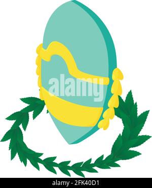 Knight shield icon. Isometric illustration of knight shield vector icon for web Stock Vector