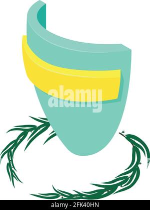 Spanish shield icon isometric vector. Metal spanish shield on planet ...