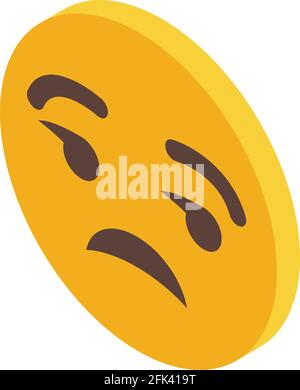 Sad emoji icon. Isometric of Sad emoji vector icon for web design isolated on white background Stock Vector