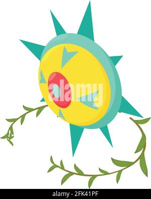 Spiked shield icon. Isometric illustration of spiked shield vector icon for web Stock Vector