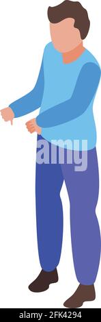 Bad dislike icon. Isometric of Bad dislike vector icon for web design isolated on white background Stock Vector