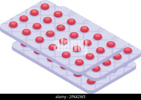 Blister vitamin icon. Isometric of Blister vitamin vector icon for web design isolated on white background Stock Vector