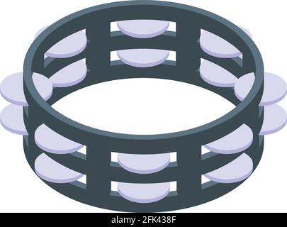 School tambourine icon. Isometric of School tambourine vector icon for web design isolated on white background Stock Vector