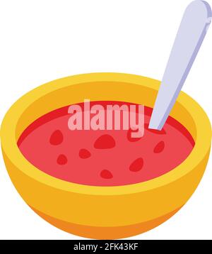 Tomato soup icon. Isometric of Tomato soup vector icon for web design isolated on white background Stock Vector