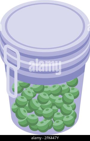 Pickled peas icon. Isometric of Pickled peas vector icon for web design isolated on white background Stock Vector