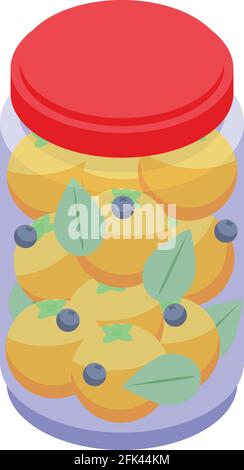 Pickled tomato icon. Isometric of Pickled tomato vector icon for web design isolated on white background Stock Vector