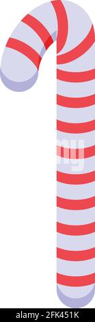 Christmas candy stick icon. Isometric of Christmas candy stick vector icon for web design isolated on white background Stock Vector