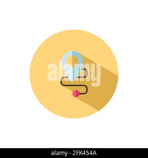 Location. Map and navigation. Flat color icon in a circle. Commerce vector illustration Stock Vector