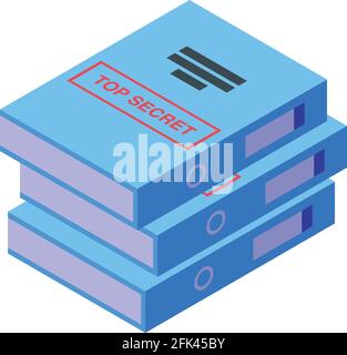 Privacy folders icon. Isometric of Privacy folders vector icon for web design isolated on white background Stock Vector