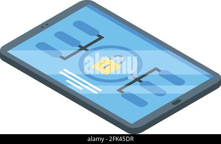 Locked gadget icon. Isometric of Locked gadget vector icon for web design isolated on white background Stock Vector