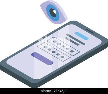Privacy password icon. Isometric of Privacy password vector icon for web design isolated on white background Stock Vector