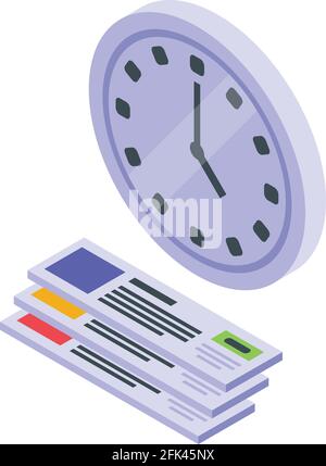 Purchase history time icon. Isometric of Purchase history time vector icon for web design isolated on white background Stock Vector