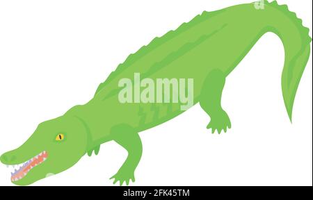 Green crocodile icon. Isometric of Green crocodile vector icon for web design isolated on white background Stock Vector