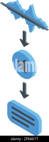 Speech recognition icon. Isometric of Speech recognition vector icon for web design isolated on white background Stock Vector