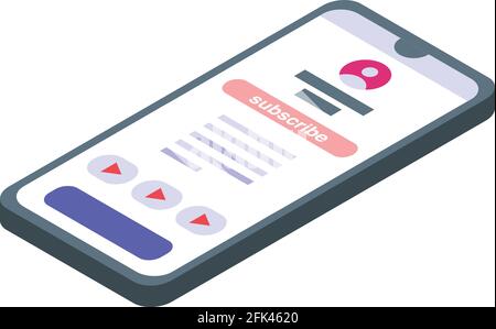 Phone subscribe icon. Isometric of Phone subscribe vector icon for web design isolated on white background Stock Vector