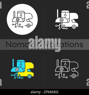 RV electronics dark theme icon Stock Vector