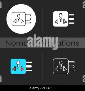 Travel adapter dark theme icon Stock Vector