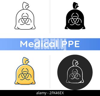 Infectious waste bag icon Stock Vector