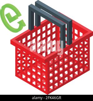 Purchase history shop basket icon. Isometric of Purchase history shop basket vector icon for web design isolated on white background Stock Vector